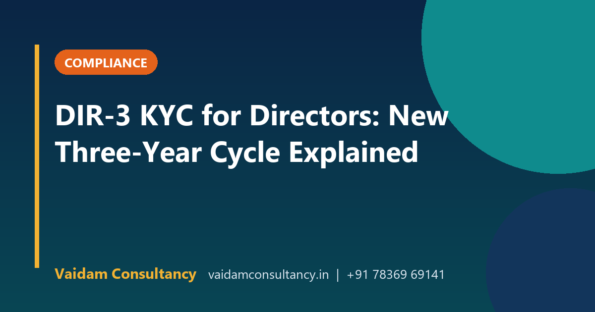 DIR-3 KYC for Directors: New Three-Year Cycle Explained