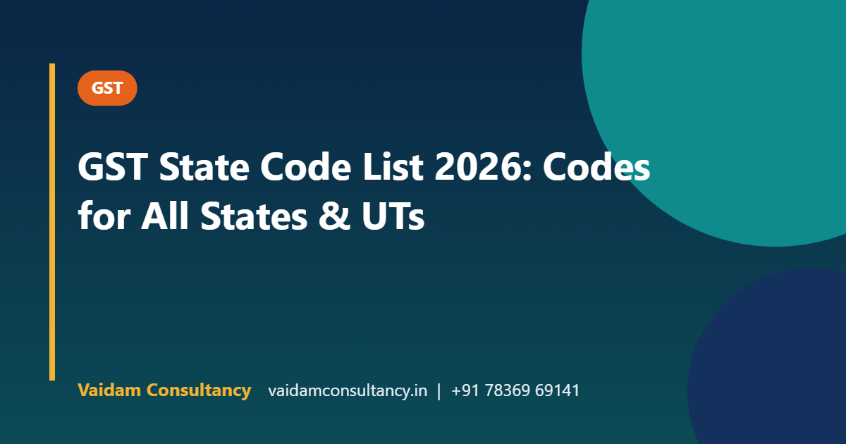 GST State Code List 2026: Codes for All States & UTs